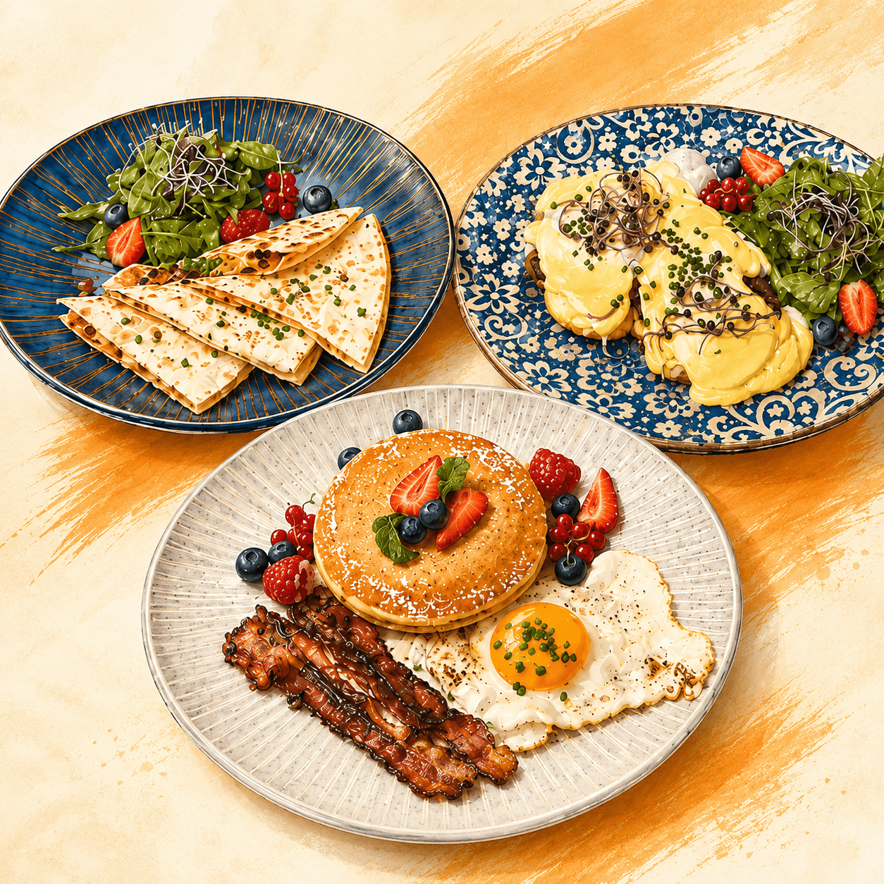 Breakfast und Brunch mit Pancakes und Eggs Benedict im Papa Joe's Ingolstadt