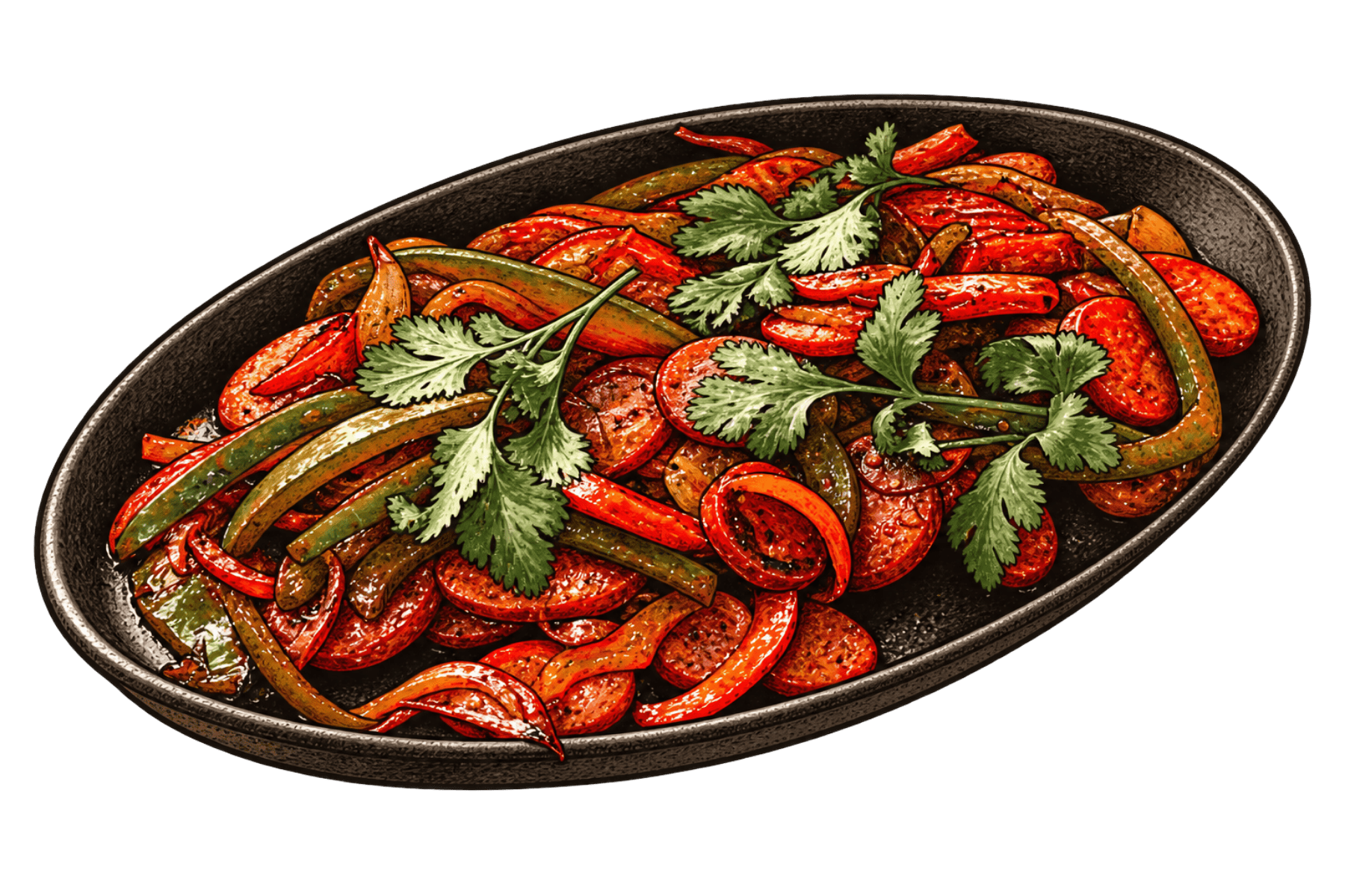 Fajita Chorizo im Siebdruck-Look