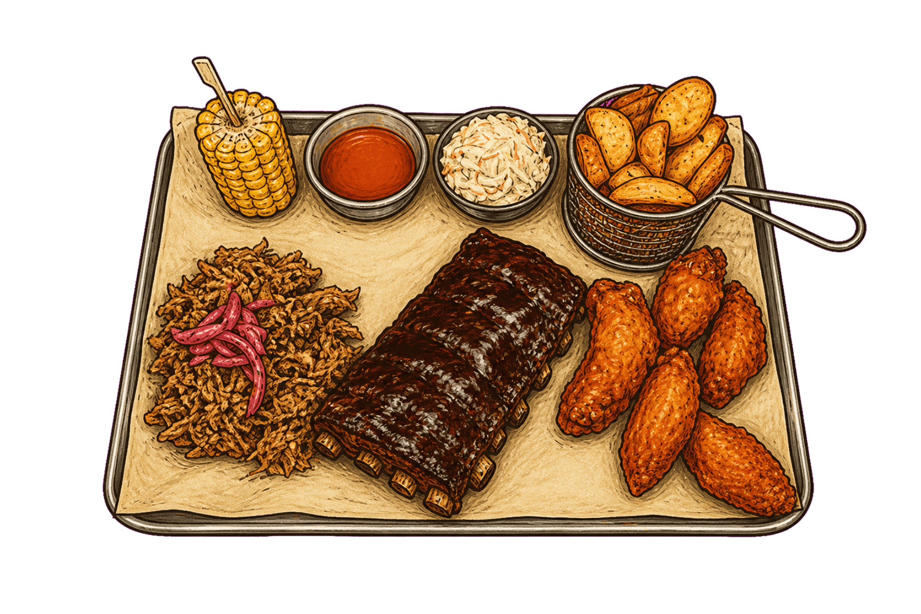Papa Joe's BBQ Special im Siebdruck-Look